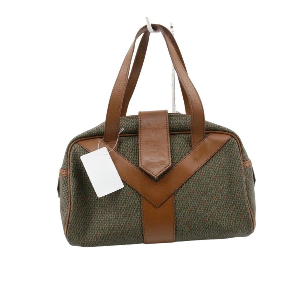 Yves Saint Laurent Olive and Brown Shoulder Bag Vintage